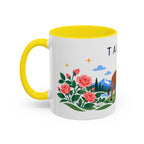 Taurus Zodiac Coffee Mug | Bull and Rose Design | Astrology Birthday Gift | 11 oz 15 oz Ceramic Accent Mug