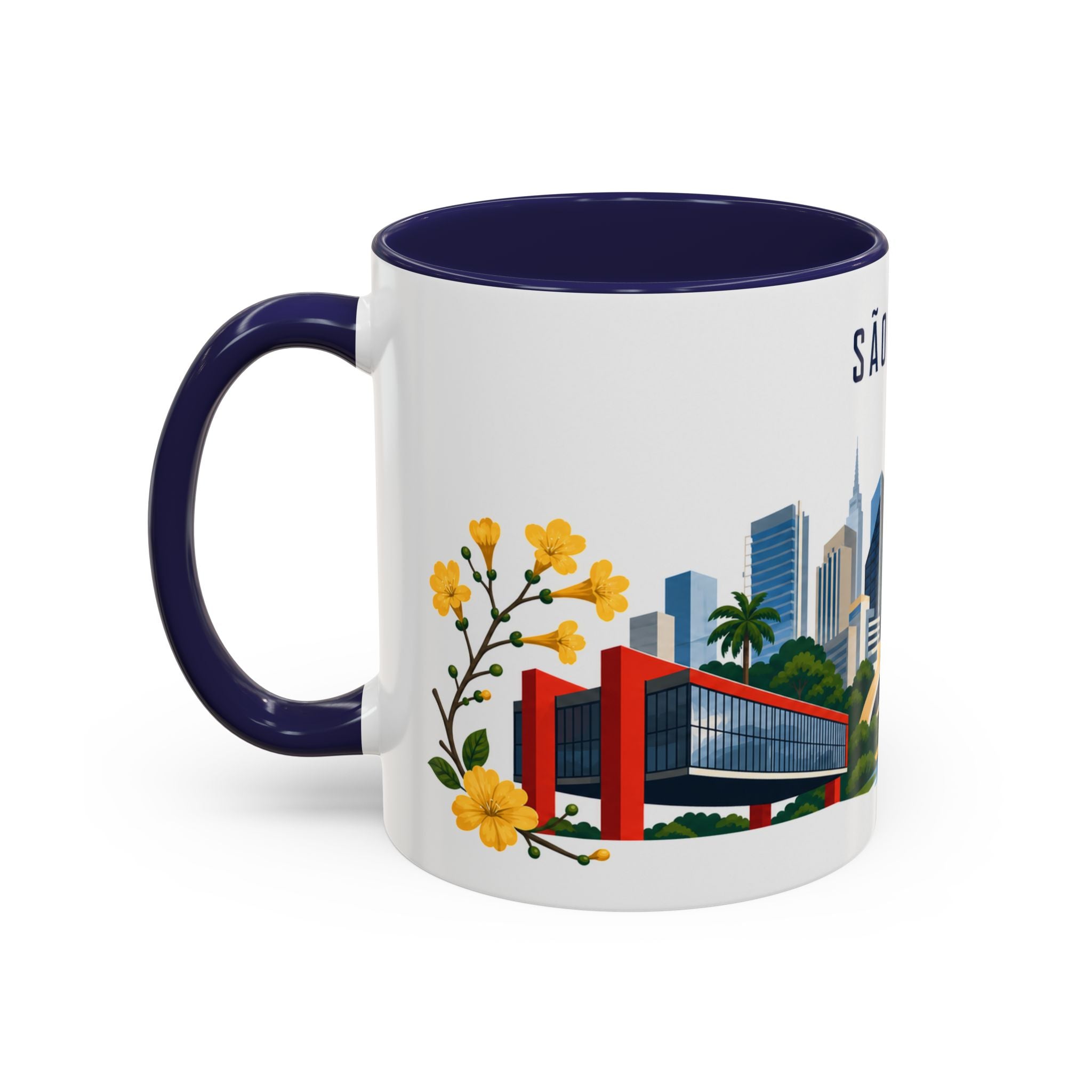 São Paulo Coffee Mug | Brazil Travel Souvenir | Porcelain Decal City Gift | 11oz 15oz Accent Mug