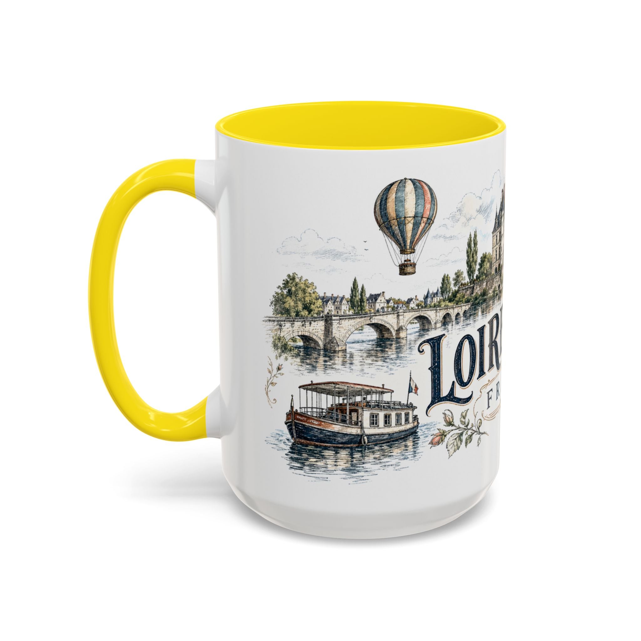 Loire Valley Mug, France Travel Souvenir, Bucket List Gift, Accent Ceramic Coffee Mug 11oz 15oz