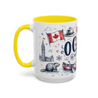 O Canada True North Coffee Mug | Canadian Pride Gift | Accent Color Ceramic 11oz 15oz