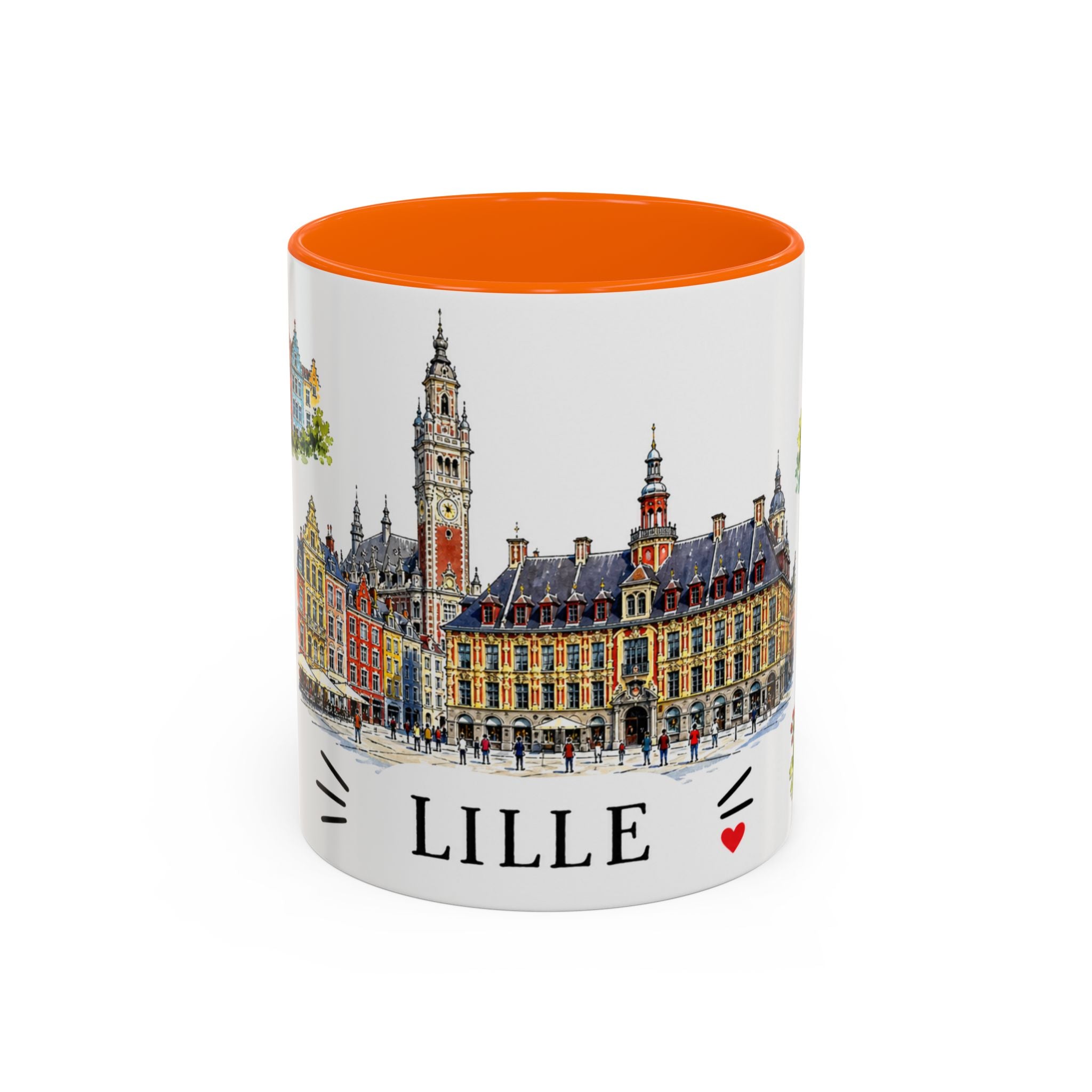 Lille Illustrated Travel Mug | City Souvenir Accent Coffee Mug | 11oz 15oz Ceramic Cup