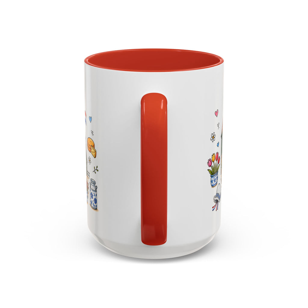 Volendam Illustrated Travel Mug | Netherlands Souvenir Accent Coffee Mug | 11oz 15oz Ceramic Cup