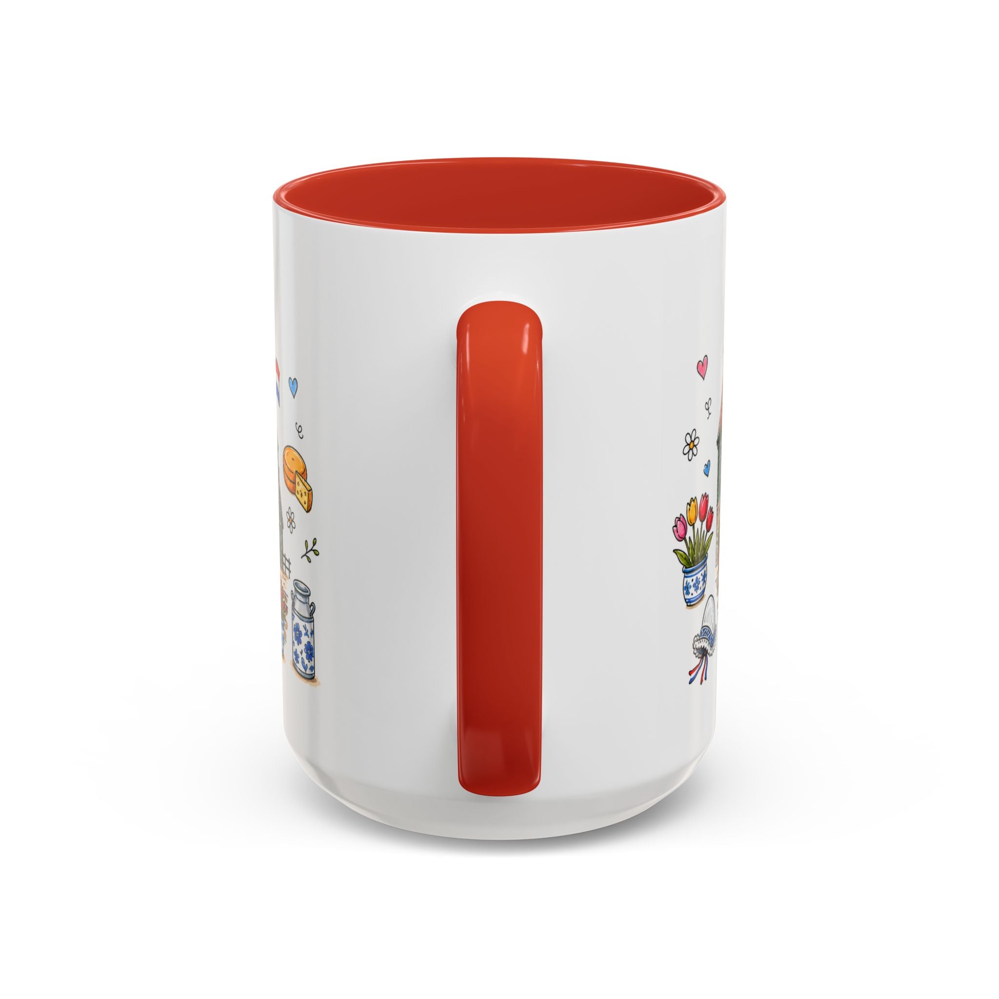 Volendam Illustrated Travel Mug | Netherlands Souvenir Accent Coffee Mug | 11oz 15oz Ceramic Cup