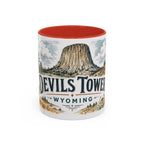 Devils Tower Mug, Wyoming Travel Souvenir, Bucket List Gift, Accent Ceramic Coffee Mug 11oz 15oz