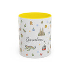 Barcelona Christmas Mug | Watercolor City Souvenir, Ceramic Coffee Cup (11oz/15oz)