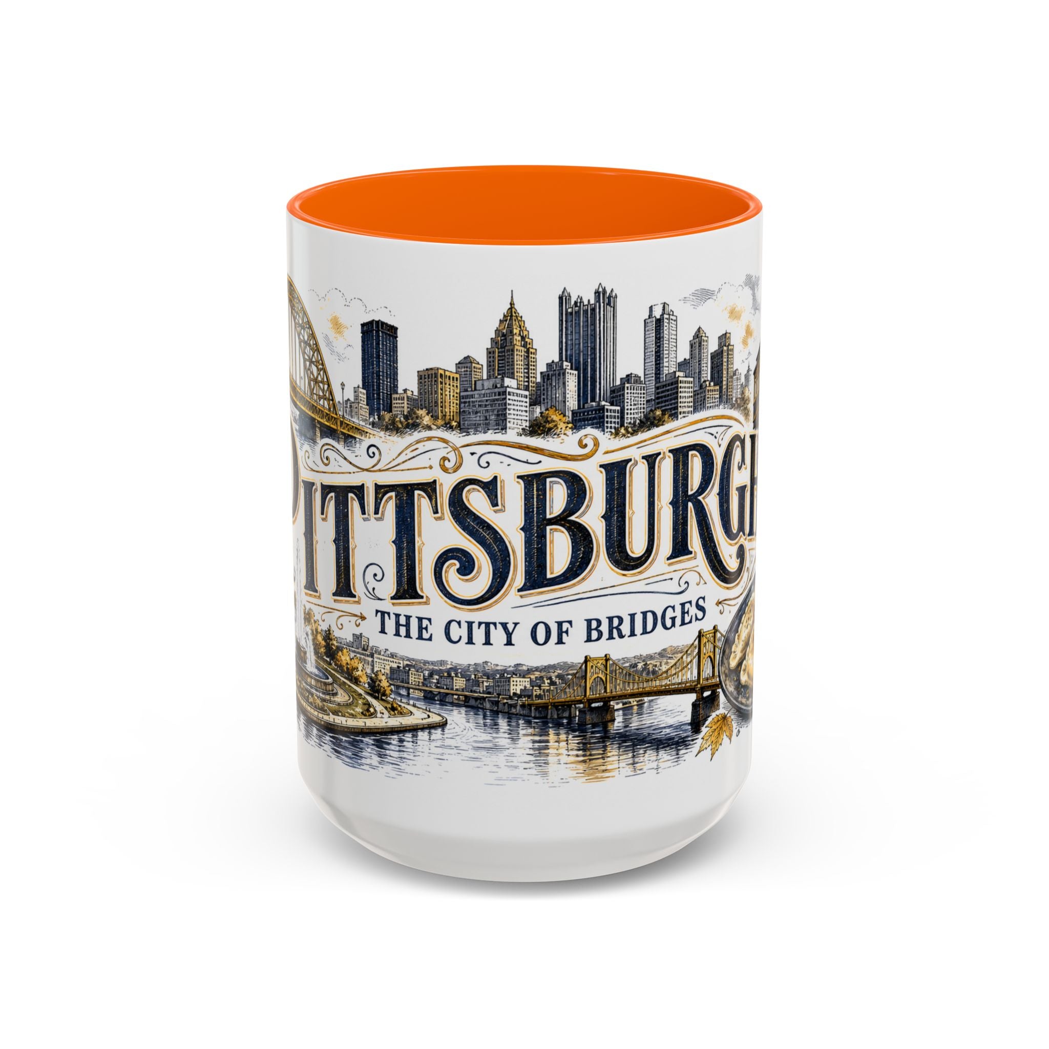 Pittsburgh Coffee Mug | United States Travel Souvenir | Vintage Illustrated City Gift | 11 oz 15 oz Accent Mug