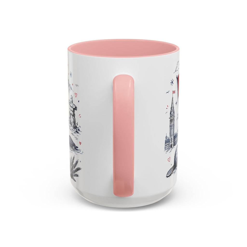 O Canada True North Coffee Mug | Canadian Pride Gift | Accent Color Ceramic 11oz 15oz