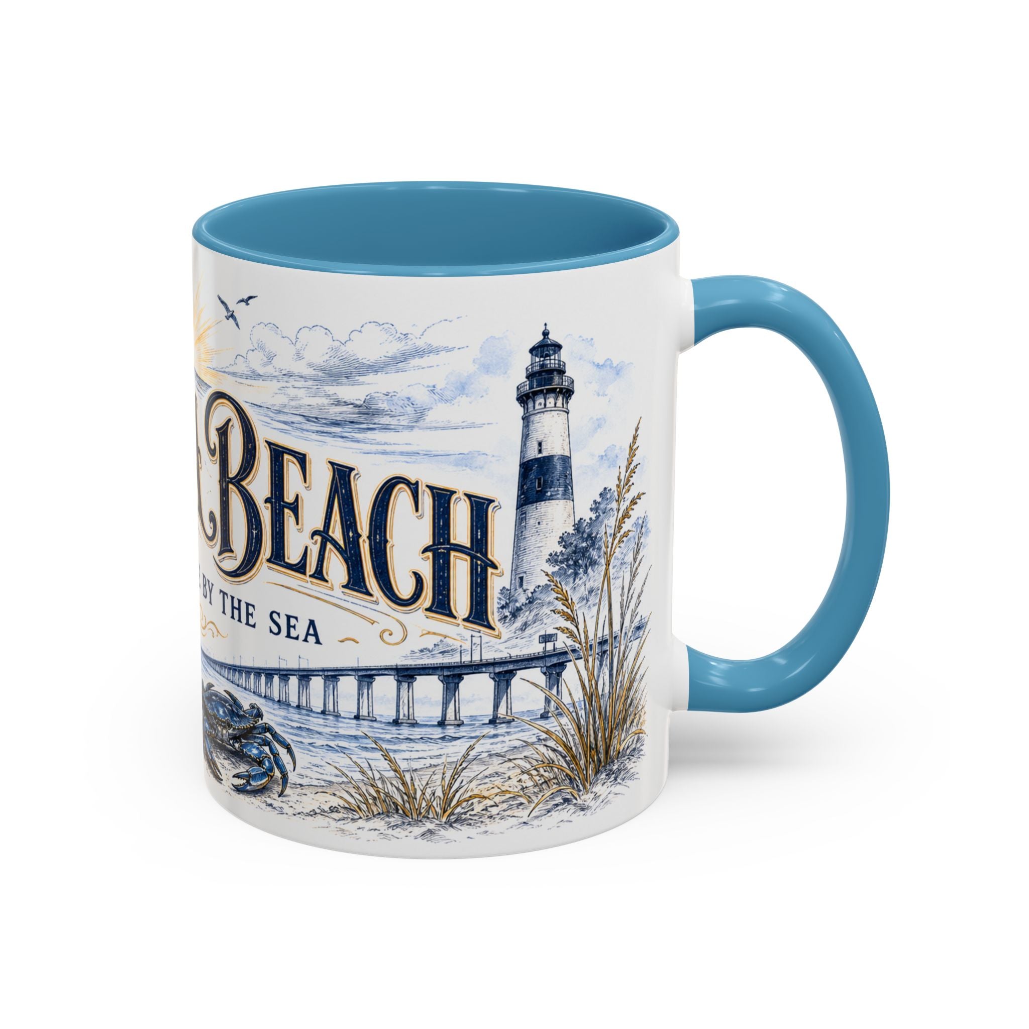 Virginia Beach Coffee Mug | United States Travel Souvenir | Vintage Illustrated City Gift | 11 oz 15 oz Accent Mug