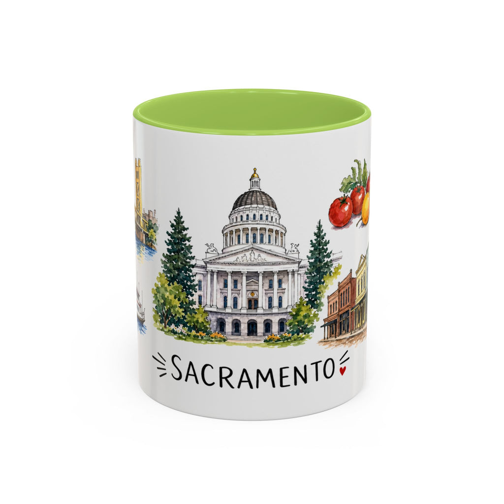 Sacramento Illustrated Travel Mug | City Souvenir Accent Coffee Mug | 11oz 15oz Ceramic Cup