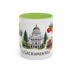 Sacramento Illustrated Travel Mug | City Souvenir Accent Coffee Mug | 11oz 15oz Ceramic Cup