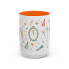 New Year Sparkler Mug | Champagne Toast Watercolor Party Gift | Accent Cup 11oz 15oz