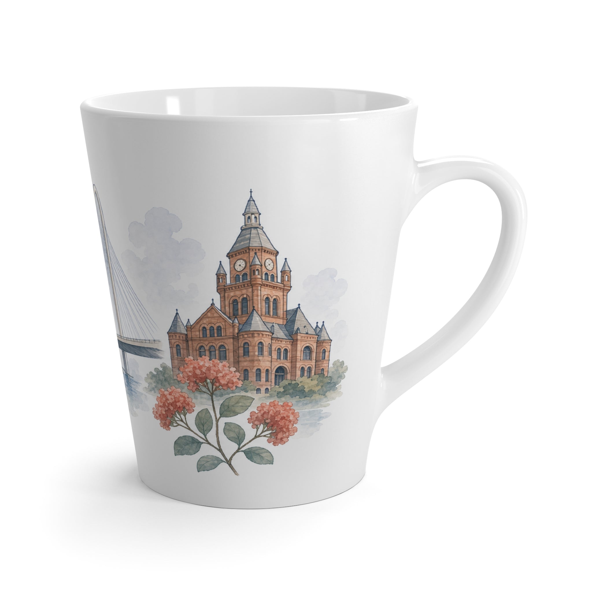 Dallas Latte Mug | Watercolor City Travel Mug | 12 oz Ceramic Souvenir Gift