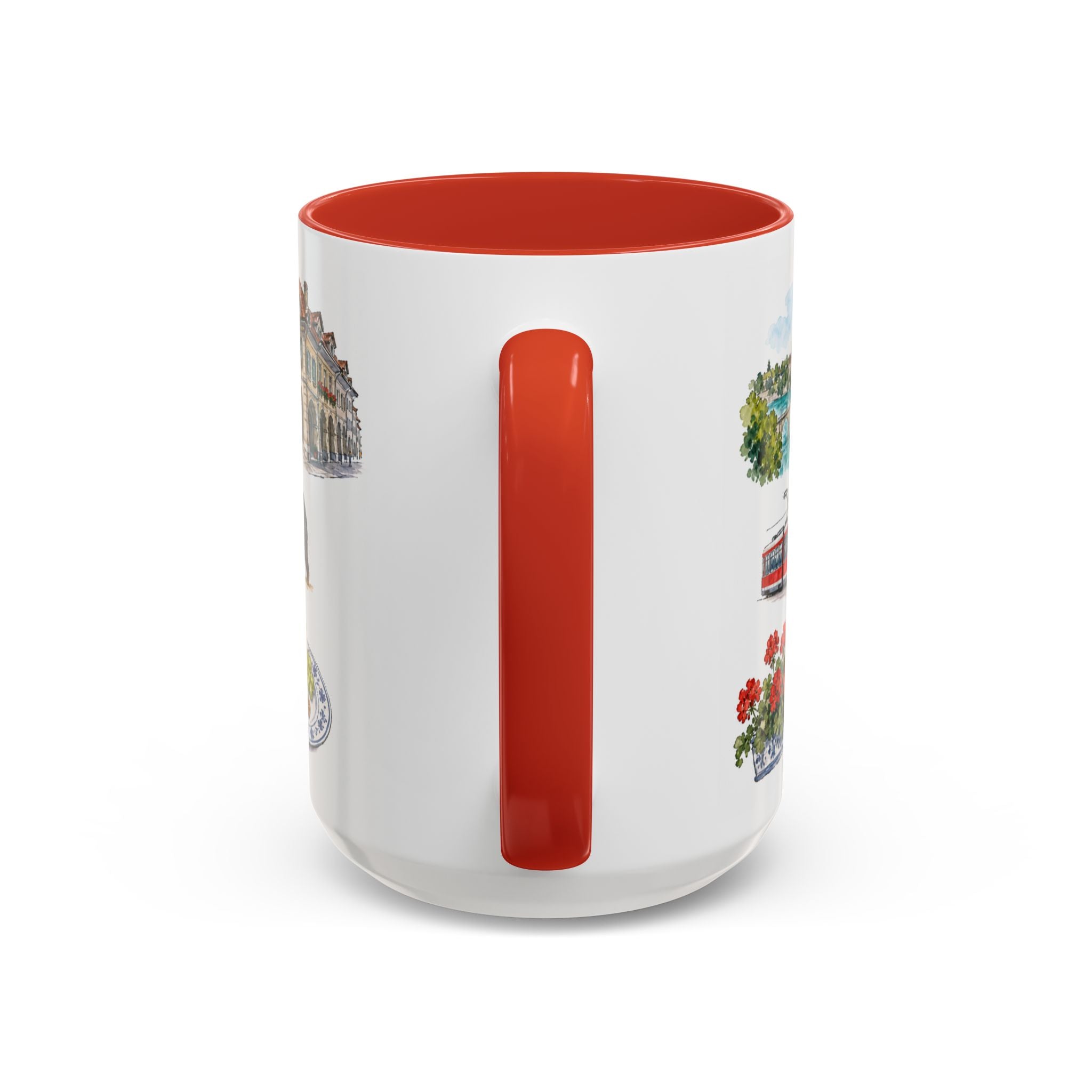 Bern Illustrated Travel Mug | City Souvenir Accent Coffee Mug | 11oz 15oz Ceramic Cup
