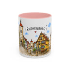 Rothenburg Illustrated Travel Mug | Germany Souvenir Accent Coffee Mug | 11oz 15oz Ceramic Cup