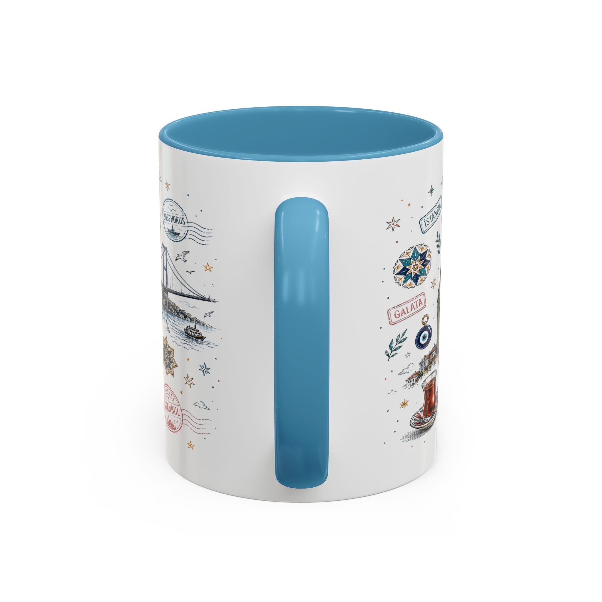 Istanbul Coffee Mug | Turkey Souvenir Travel Gift | Accent Color Ceramic 11oz 15oz