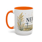 Nebraska State Mug | Moving Away, Long Distance Friendship Gift | Botanical Landscape Accent Mug