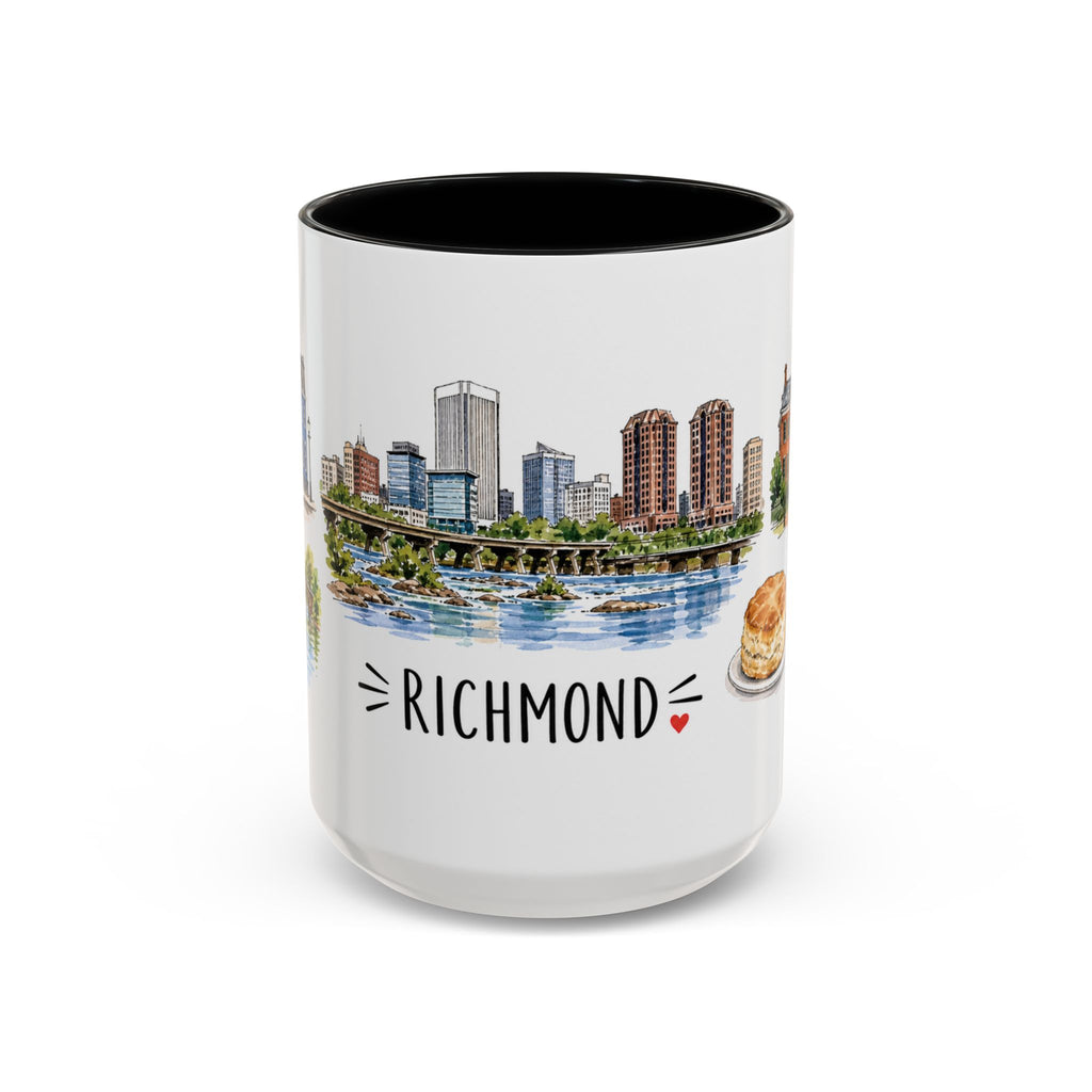 Richmond Illustrated Travel Mug | City Souvenir Accent Coffee Mug | 11oz 15oz Ceramic Cup