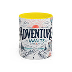 Adventure Awaits Coffee Mug | Class of 2026 Graduation Gift | Accent Color Ceramic 11oz 15oz