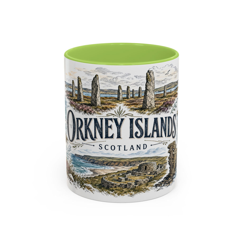 Orkney Islands Mug, Scotland Travel Souvenir, Bucket List Gift, Accent Ceramic Coffee Mug 11oz 15oz