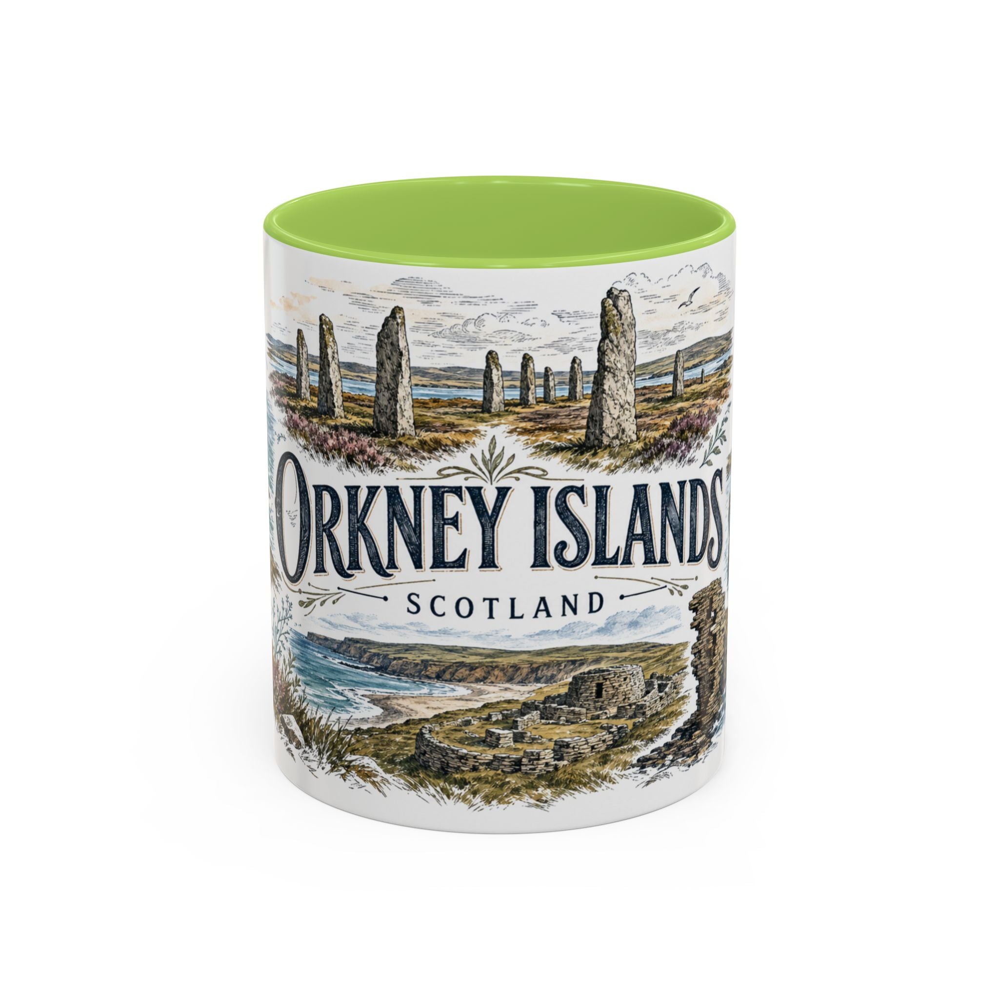 Orkney Islands Mug, Scotland Travel Souvenir, Bucket List Gift, Accent Ceramic Coffee Mug 11oz 15oz