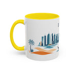 Doha Coffee Mug | Qatar Travel Souvenir | Porcelain Decal City Gift | 11oz 15oz Accent Mug