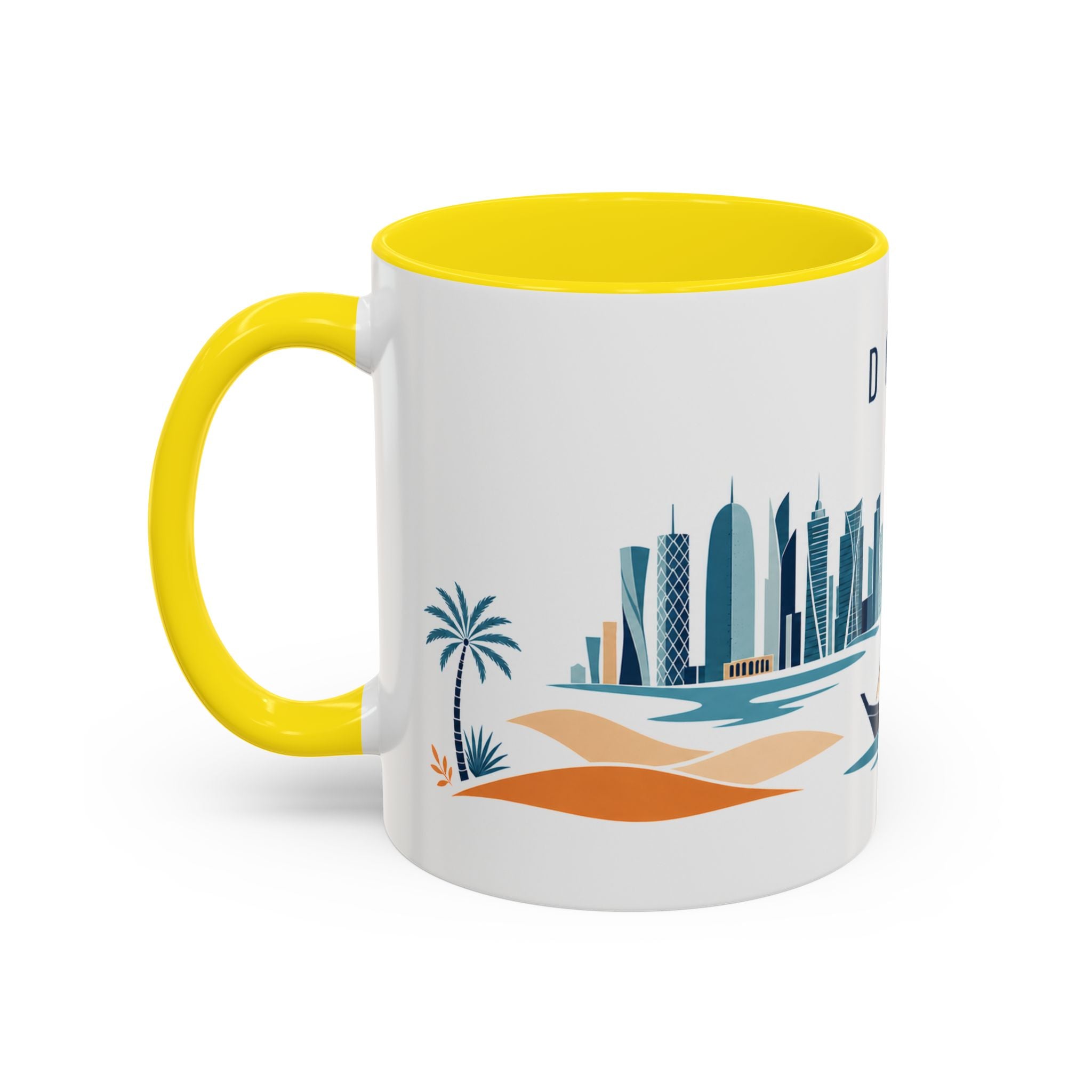 Doha Coffee Mug | Qatar Travel Souvenir | Porcelain Decal City Gift | 11oz 15oz Accent Mug