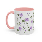 New Jersey Violet Mug, State Flower Floral Coffee Cup, 11oz Botanical Gift