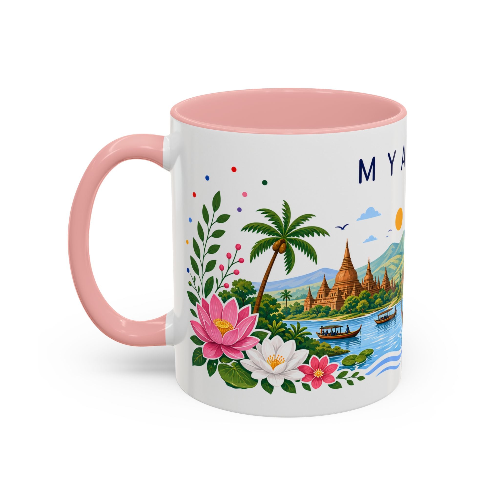 Myanmar Coffee Mug | Travel Souvenir Accent Mug | Place Gift Ceramic Cup 11oz 15oz