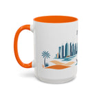 Doha Coffee Mug | Qatar Travel Souvenir | Porcelain Decal City Gift | 11oz 15oz Accent Mug