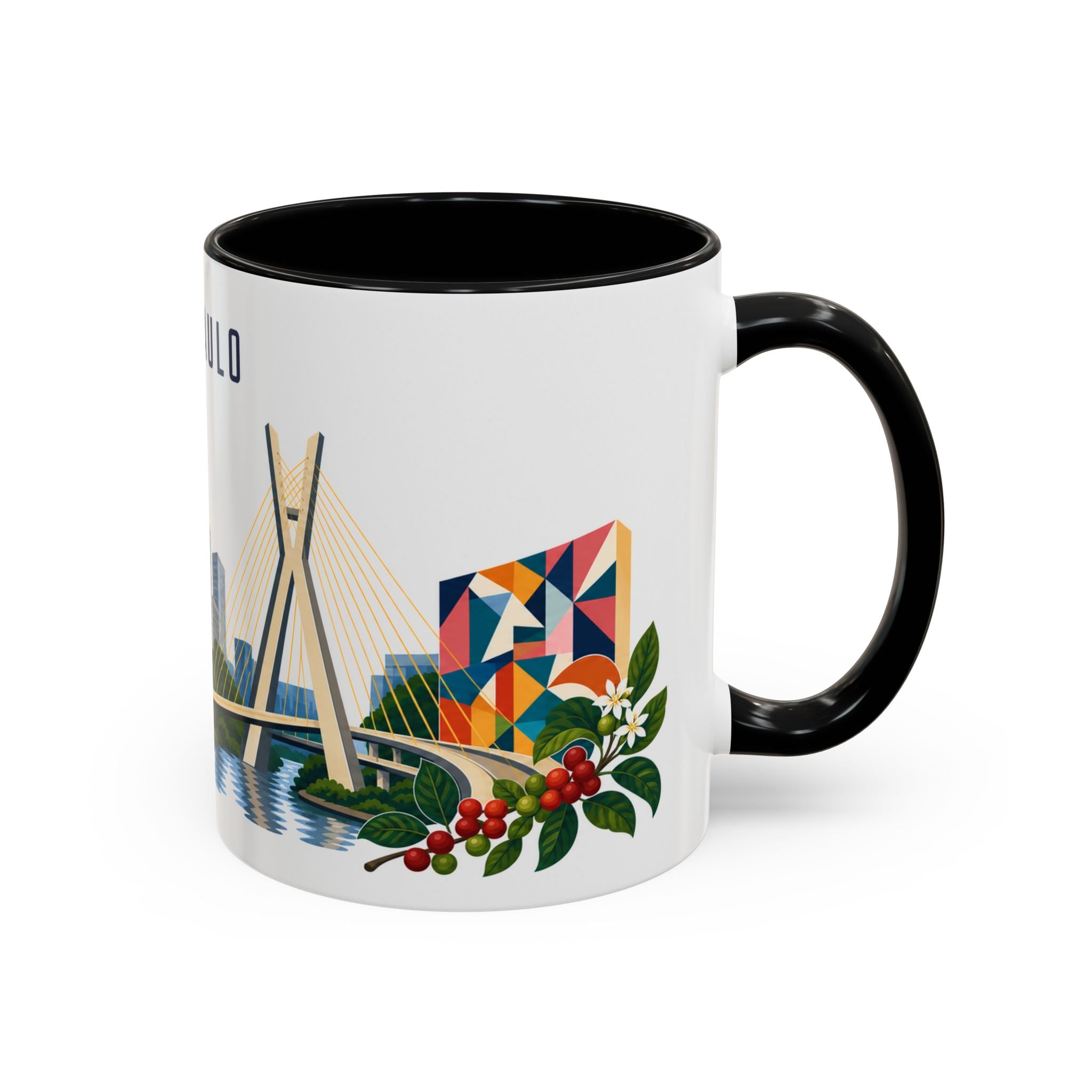 São Paulo Coffee Mug | Brazil Travel Souvenir | Porcelain Decal City Gift | 11oz 15oz Accent Mug