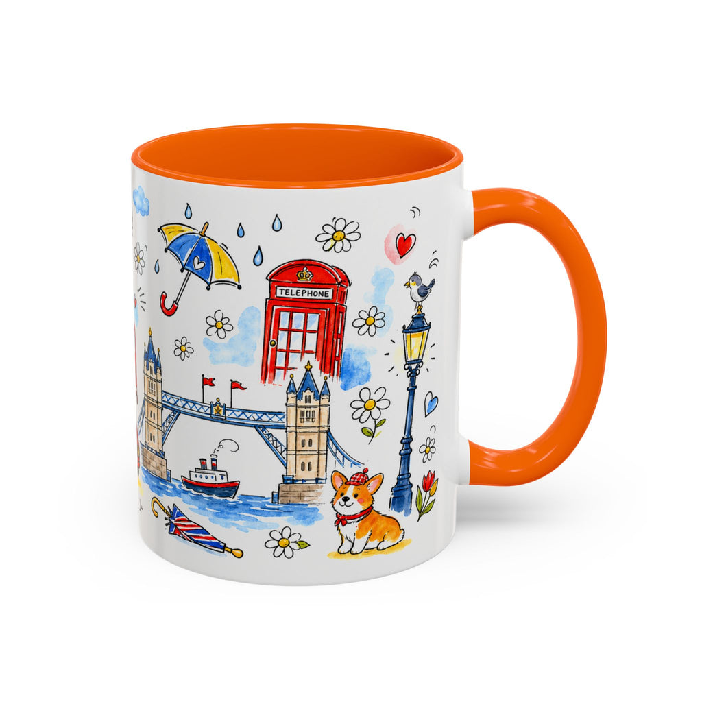 London Travel Mug | European City Souvenir Accent Coffee Mug | 11oz 15oz Ceramic Cup