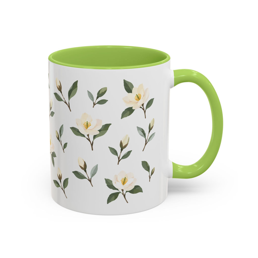 Georgia Sweetbay Magnolia Mug, State Flower Floral Coffee Cup, 11oz Botanical Gift
