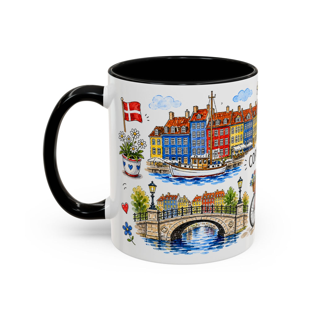 Copenhagen Travel Mug | European City Souvenir Accent Coffee Mug | 11oz 15oz Ceramic Cup