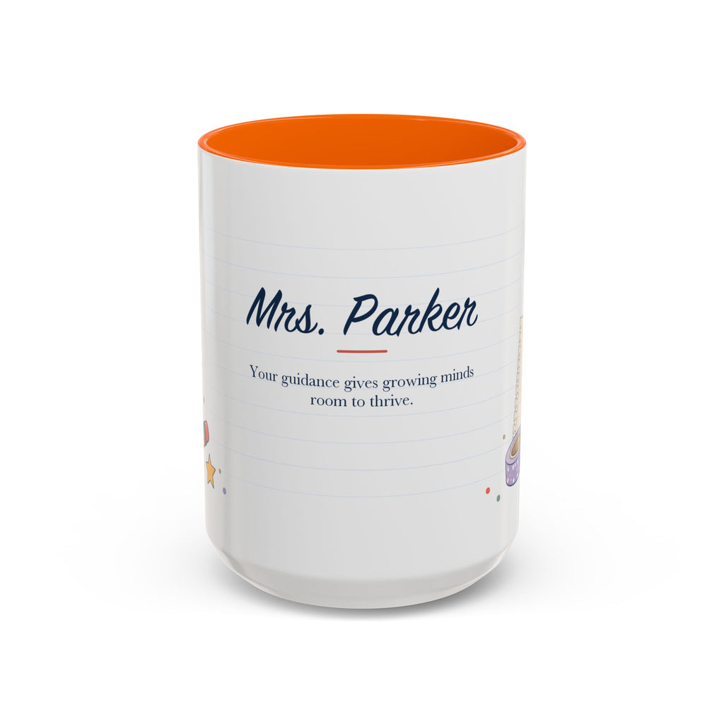 Personalized Teacher Mug | Custom Name Notebook Coffee Cup | Back to School Gift 11oz 15oz