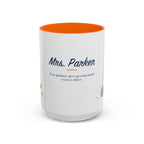 Personalized Teacher Mug | Custom Name Notebook Coffee Cup | Back to School Gift 11oz 15oz