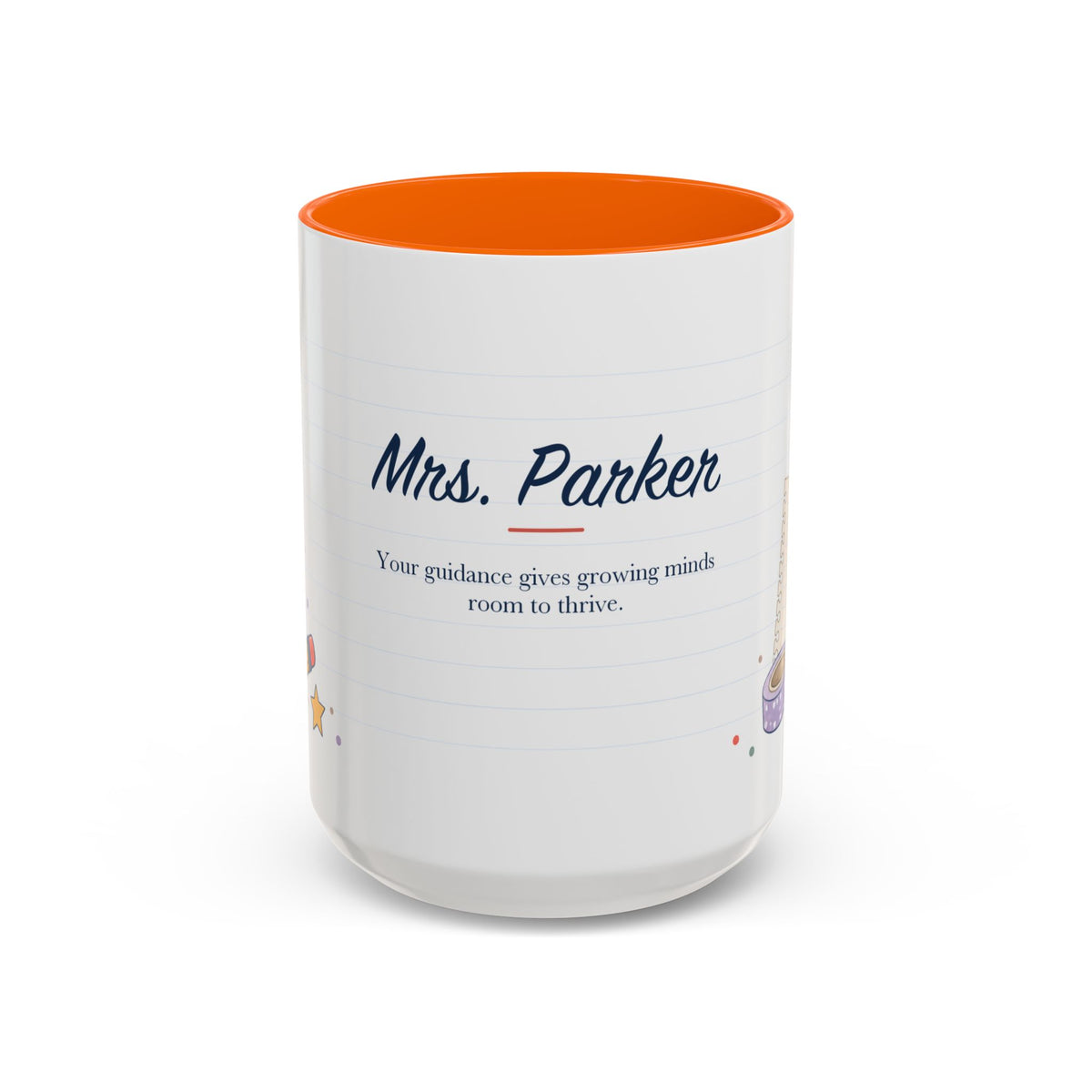 Personalized Teacher Mug | Custom Name Notebook Coffee Cup | Back to School Gift 11oz 15oz