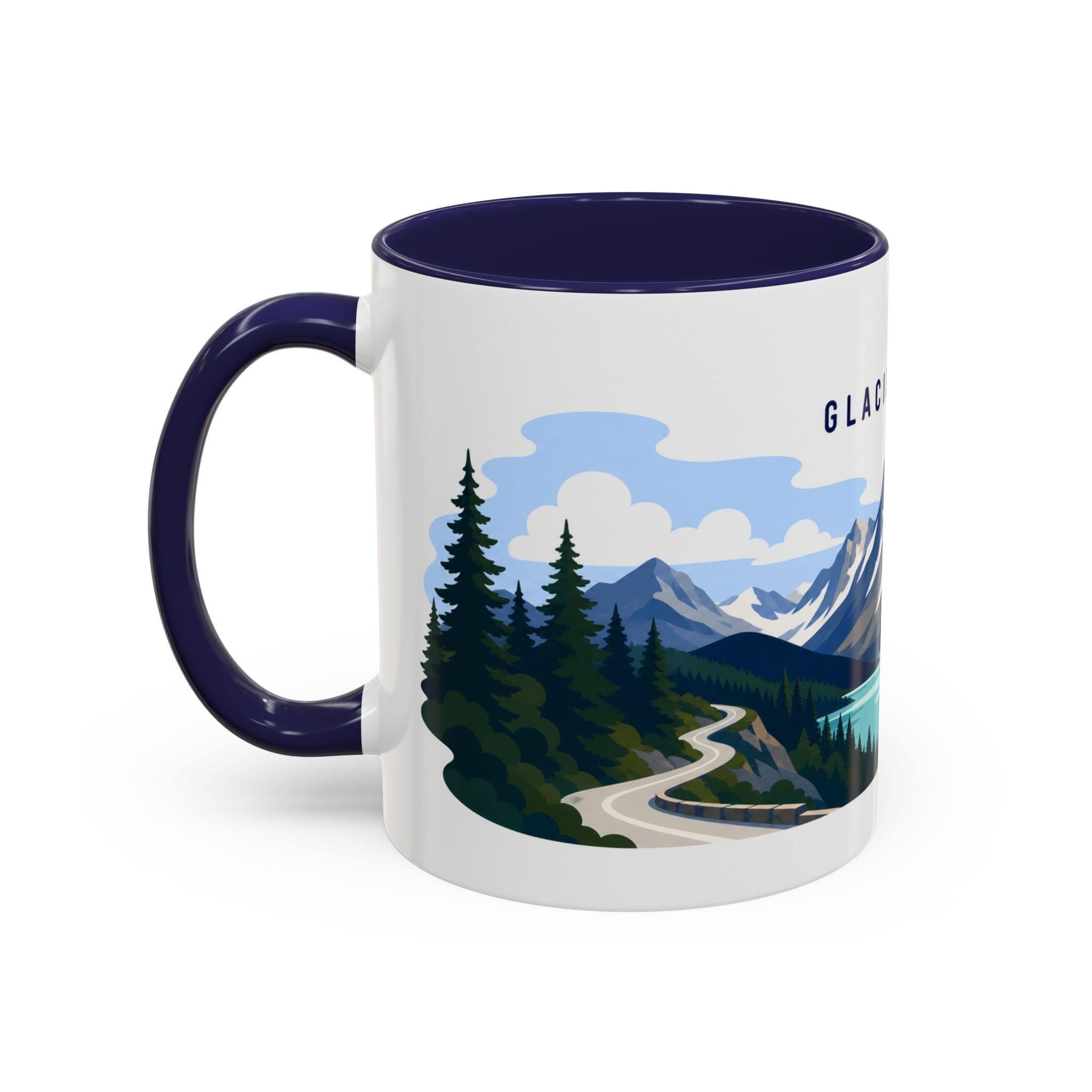Glacier National Park Coffee Mug | Solid Color Block Park Souvenir | 11oz 15oz Accent Mug