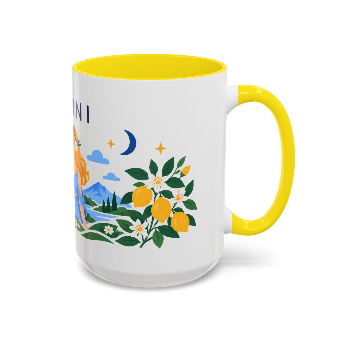 Gemini Zodiac Coffee Mug | Twins and Floral Design | Astrology Birthday Gift | 11 oz 15 oz Ceramic Accent Mug