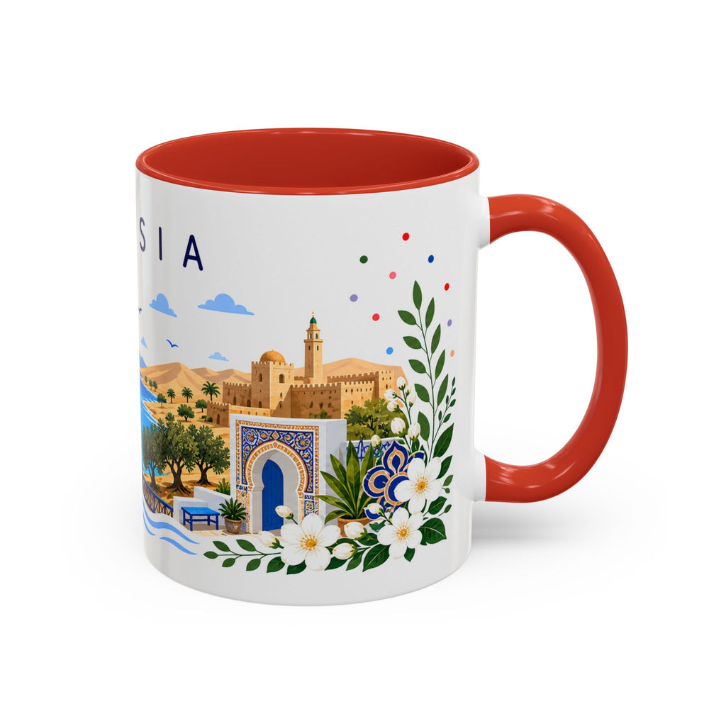 Tunisia Coffee Mug | Travel Souvenir Accent Mug | Place Gift Ceramic Cup 11oz 15oz
