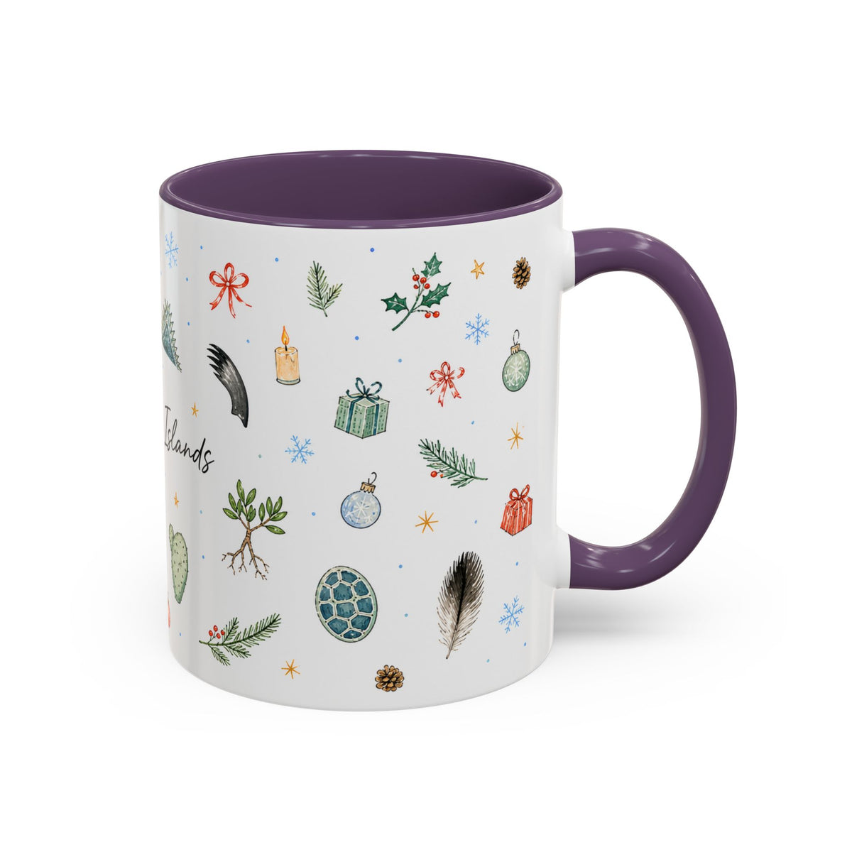 Galapagos Islands Christmas Mug | Watercolor Travel Souvenir | Holiday Gift | Accent Ceramic Coffee Cup 11oz 15oz