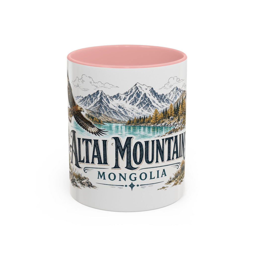 Altai Mountains Mug, Mongolia Travel Souvenir, Bucket List Gift, Accent Ceramic Coffee Mug 11oz 15oz