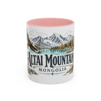 Altai Mountains Mug, Mongolia Travel Souvenir, Bucket List Gift, Accent Ceramic Coffee Mug 11oz 15oz