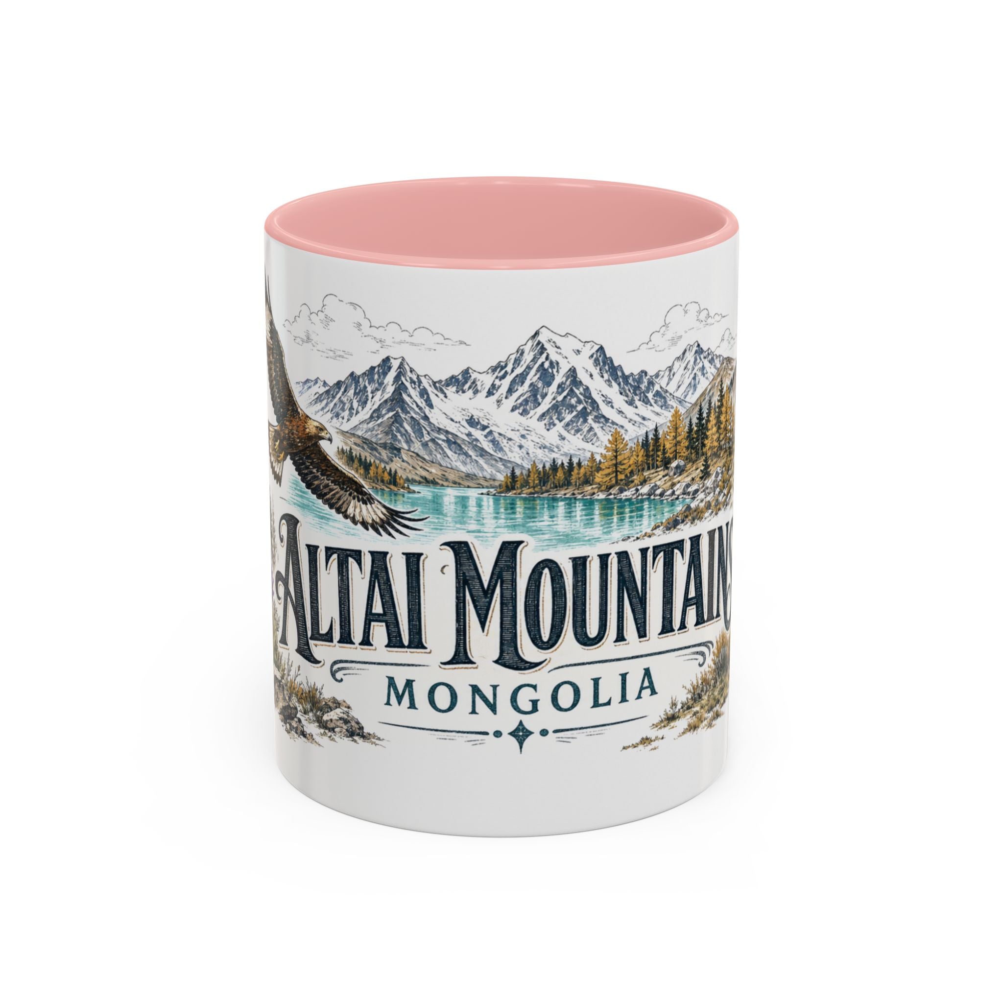 Altai Mountains Mug, Mongolia Travel Souvenir, Bucket List Gift, Accent Ceramic Coffee Mug 11oz 15oz