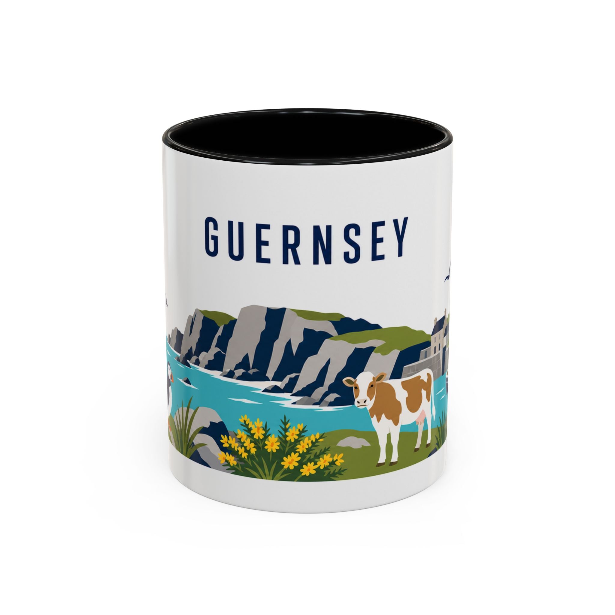 Guernsey Coffee Mug | Travel Souvenir Accent Mug | Country Gift Ceramic Cup 11oz 15oz