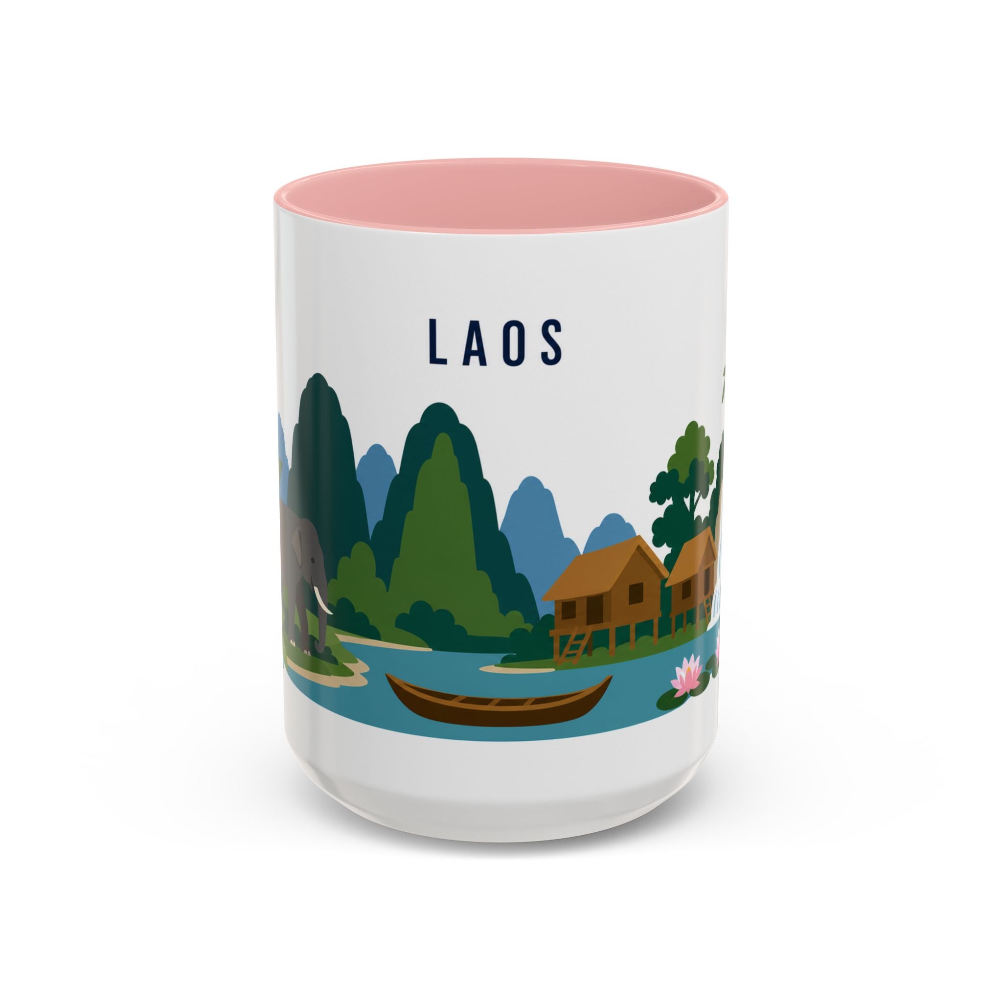 Laos Coffee Mug | Travel Souvenir Accent Mug | Country Gift Ceramic Cup 11oz 15oz