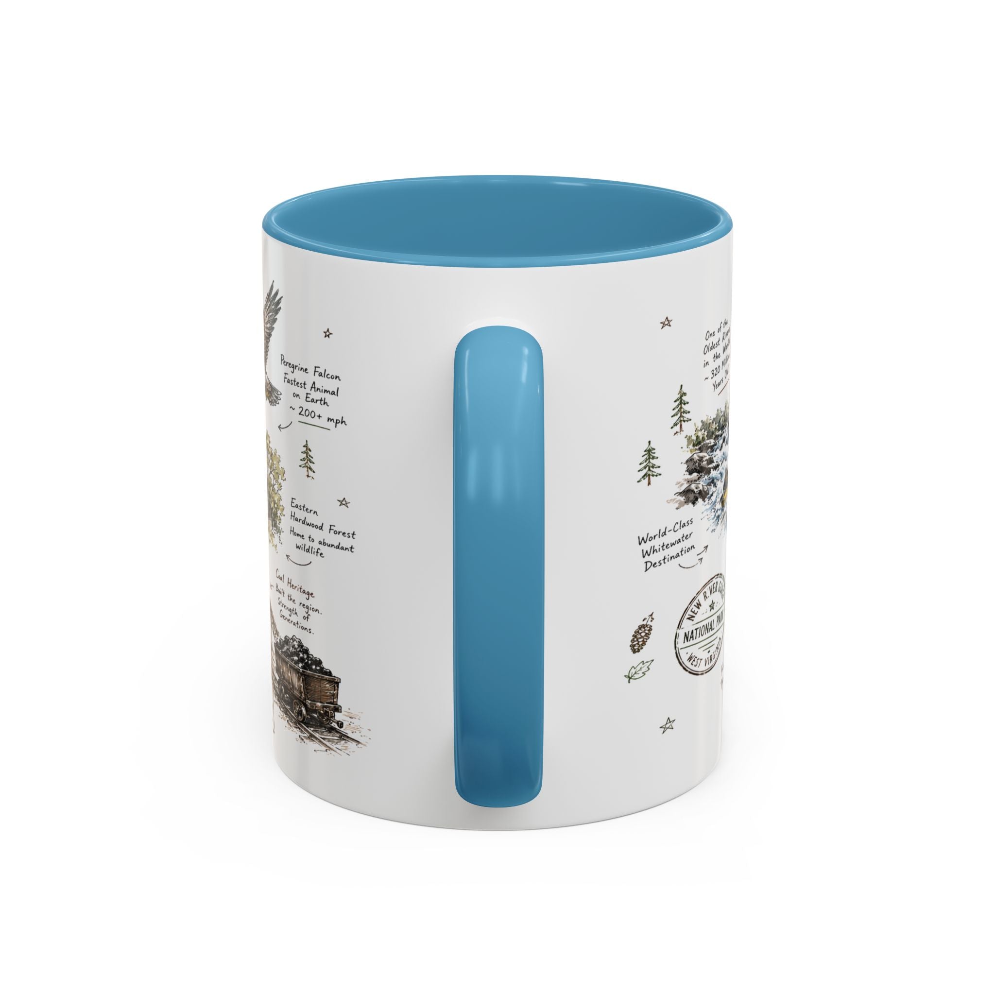 New River Gorge National Park Coffee Mug | West Virginia River Canyon Climbing Gift | Accent Color Ceramic 11oz 15oz