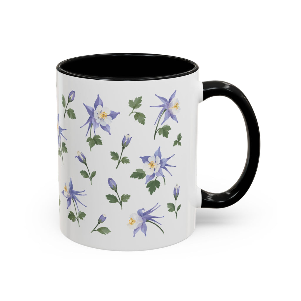 Colorado Rocky Mountain columbine Mug, State Flower Floral Coffee Cup, 11oz Botanical Gift