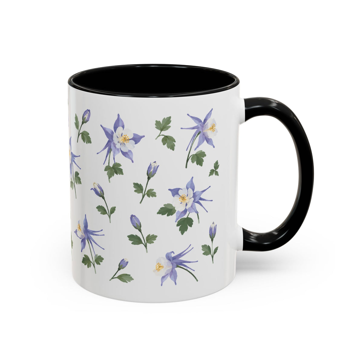 Colorado Rocky Mountain columbine Mug, State Flower Floral Coffee Cup, 11oz Botanical Gift