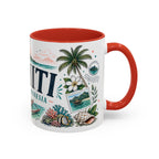 Tahiti Coffee Mug | Travel Destination Souvenir Gift | Accent Color Ceramic 11oz 15oz