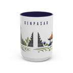Denpasar Coffee Mug | Indonesia Travel Souvenir | Porcelain Decal City Gift | 11oz 15oz Accent Mug